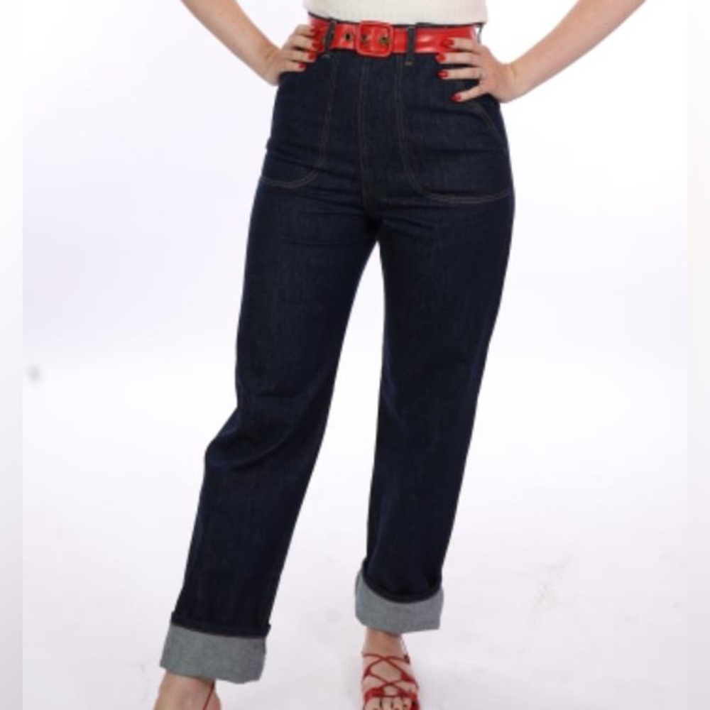 Freddies of Pinewood classic jeans high waist wide leg tailored